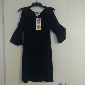 Cold shoulder little black dress